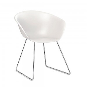 Silla Duna 02 polipropileno patín Arper. Diseño moderno de sillas de comedor.