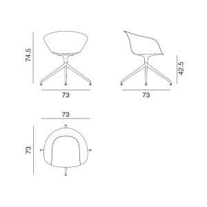 Silla Duna 02 polipropileno giratoria Arper. Diseño para hogar y contract.