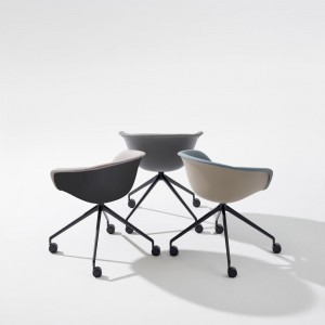 Silla Duna 02 ruedas Arper. Diseño moderno para hogar y contract.