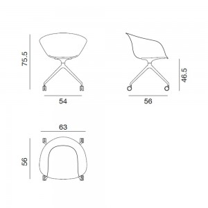Silla Duna 02 ruedas Arper. Diseño moderno para hogar y contract.