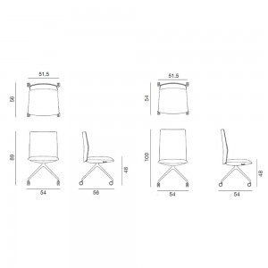 Silla Kinesit araña ruedas Arper. Diseño con ruedas para oficina.
