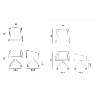 Sillón Saari ruedas Arper. Muebles moderno. Sillones para hogar o contract.