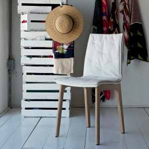 Silla Alfa Cojín de Bontempi. Sillas para comedor de diseño italiano.