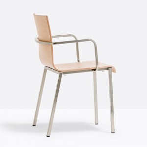 Sillón Kuadra XL 2412 de Pedrali. Sillas de diseño. Sillas modernas de madera.