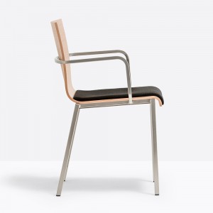 Sillón Kuadra XL 2412 de Pedrali. Sillas de diseño. Sillas modernas de madera.