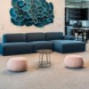 Puff Pix de Arper. Muebles modernos de diseño. Puff para salón tapizado.