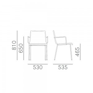 Sillón Kuadra XL 2462 de Pedrali. Sillas de diseño. Sillas con brazos tapizadas.