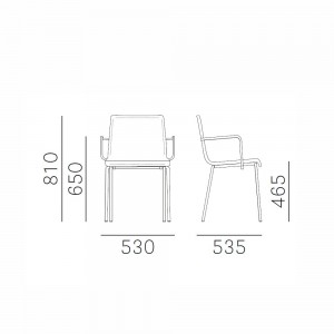 Sillón Kuadra XL 2464 de Pedrali. Sillas de diseño. Sillas tapizadas den cuero.