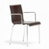 Sillón Kuadra XL 2464 de Pedrali. Sillas de diseño. Sillas tapizadas den cuero.