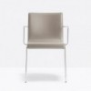 Sillón Kuadra XL 2464 de Pedrali. Sillas de diseño. Sillas tapizadas den cuero.