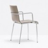 Sillón Kuadra XL 2464 de Pedrali. Sillas de diseño. Sillas tapizadas den cuero.
