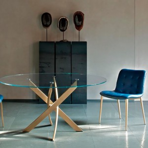 Silla Kuga Acero de Bontempi. Sillas de comedor o salón de diseño italiano.
