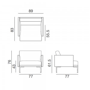 Sillón Steeve tapizado Arper. Muebles modernos para hogar o contract.