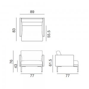 Sillón Steeve tapizado Arper. Muebles modernos para hogar o contract.
