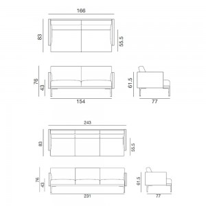 Sofá Steeve tapizado Arper. Diseño moderno para ambientes contract.