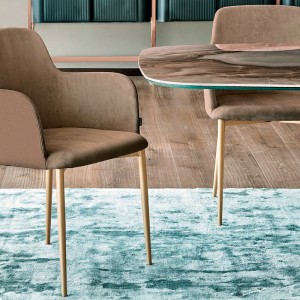 Sillón Margot Acero de Bontempi. Sillones para comedor de diseño italiano.