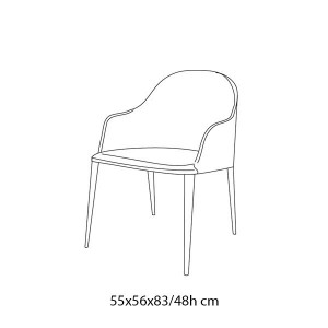 Sillón Margot Acero de Bontempi. Sillones para comedor de diseño italiano.