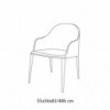 Sillón Margot Acero de Bontempi. Sillones para comedor de diseño italiano.