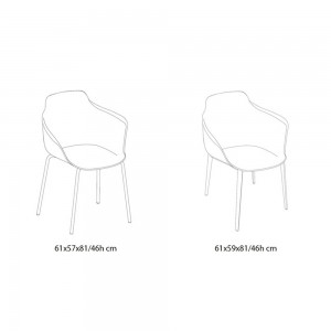 Sillón Mood Acero de Bontempi. Sillones de salón o comedor de diseño italiano.