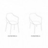 Sillón Mood Acero de Bontempi. Sillones de salón o comedor de diseño italiano.