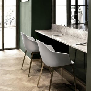 Sillón Mood Acero de Bontempi. Sillones de salón o comedor de diseño italiano.