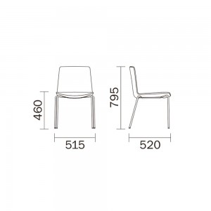 Silla Noa 725 de Pedrali. Sillas de diseño. Sillas para espacios contract.