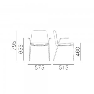 Sillón Noa 726 de Pedrali. Sillas de diseño. Sillas para espacios contract.