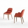 Silla Queen Madera de Bontempi. Sillas tapizadas en ecopiel de diseño.