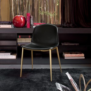 Silla Seventy Acero de Bontempi. Sillas de comedor o salón de diseño italiano.
