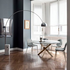 Silla Seventy Acero de Bontempi. Sillas de comedor o salón de diseño italiano.