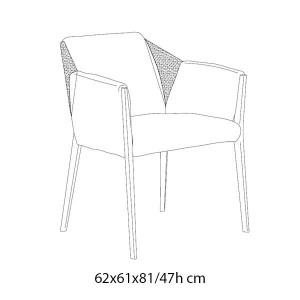 Sillón Sveva de Bontempi. Sillones tapizados de diseño italiano para comedor.