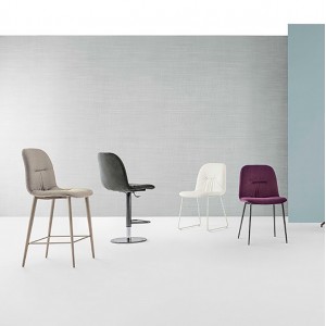 Taburete Chantal de Bontempi.  Taburetes tapizado en ecopiel de diseño italiano.