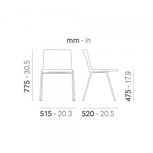 Silla Osaka 5724 de Pedrali. Sillas de diseño. Sillas tapizadas contract.