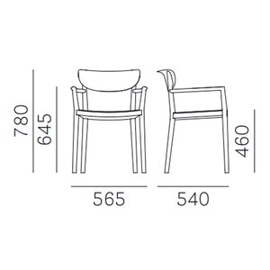 Sillón Tivoli 2805 de Pedrali. Sillas de diseño. Sillones modernas de madera.