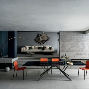 Lámpara de pie Cirlce de Bontempi. Lámparas de pie contemporáneas para salón.