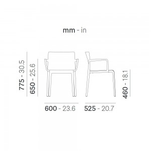 Sillón Volt 676 de Pedrali. Sillas de diseño. Sillones modernos de polipropileno.