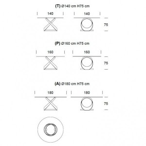 Mesa Capri Redonda Cristal de Tonin casa. Muebles modernos de hogar.