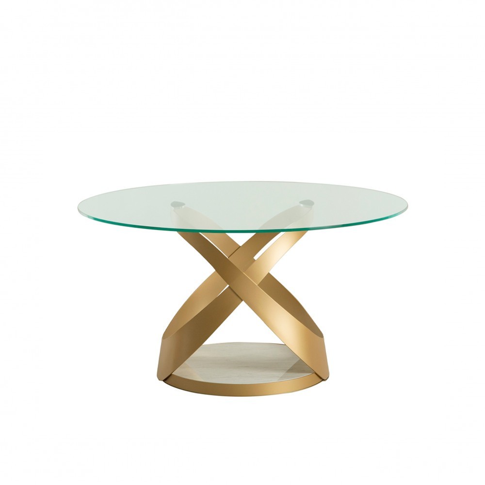 Mesa Capri Redonda Cristal de Tonin casa. Muebles modernos de hogar.