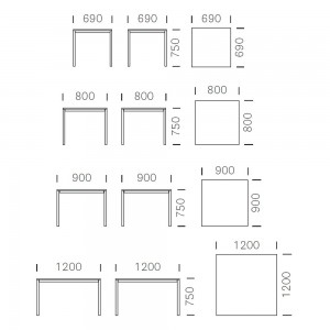 Mesa Kuadro Cristal de Pedrali. Mesas de diseño. Mesas modernas de comedor.