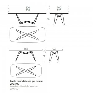Mesa Reverse Redondeada de Tonin casa. Muebles modernos de hogar.