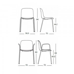 Silla Troy Semi-tapizada Acero Magis. Silla de diseño para salón u oficina.