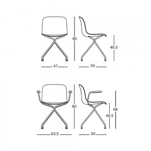 Silla Troy 4Star Polipropileno de Magis. Silla moderna de acero exterior.