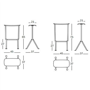 Taburete Officina de Magis. Taburete tapizado de diseño contemporáneo.