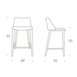 Taburete Agata Madera de Tonin casa. Muebles modernos de hogar.