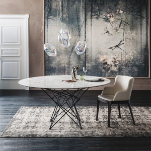 Mesa Gordon Keramik Redonda de Cattelan Italia. Mesa de comedor de diseño italiano.