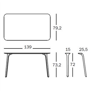 Mesa First rectangular Magis. Muebles y complementos de diseño exterior.