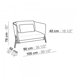 Butaca Cradle tapizado de Arflex. Sofás y butacas clásicas de diseño italiano.