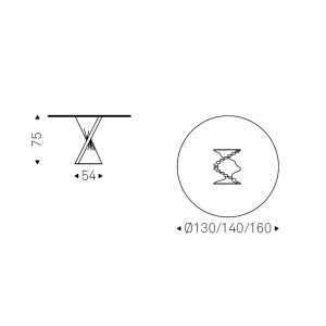 Mesa Plisset Redonda de Cattelan Italia. Muebles modernos italianos. Mesas redondas.