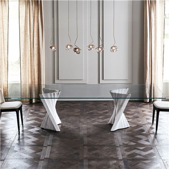 Mesa Plisset de Cattelan Italia. Muebles modernos italianos. Mesas redondas.