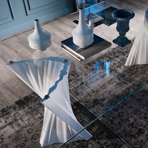 Mesa Plisset de Cattelan Italia. Muebles modernos italianos. Mesas redondas.